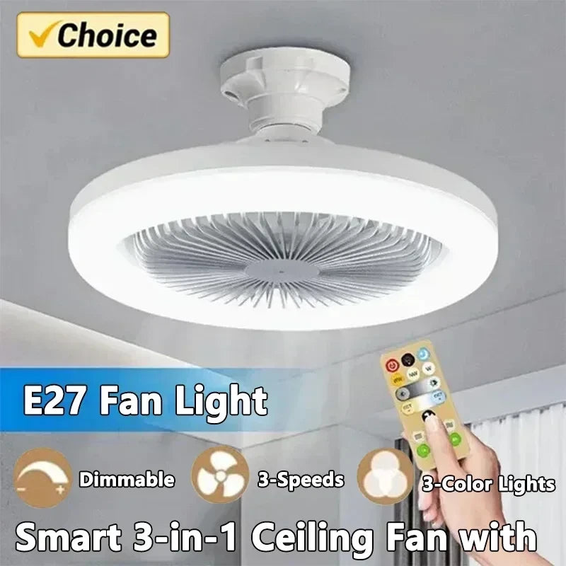 Smart Ceiling Fan with Lighting Base