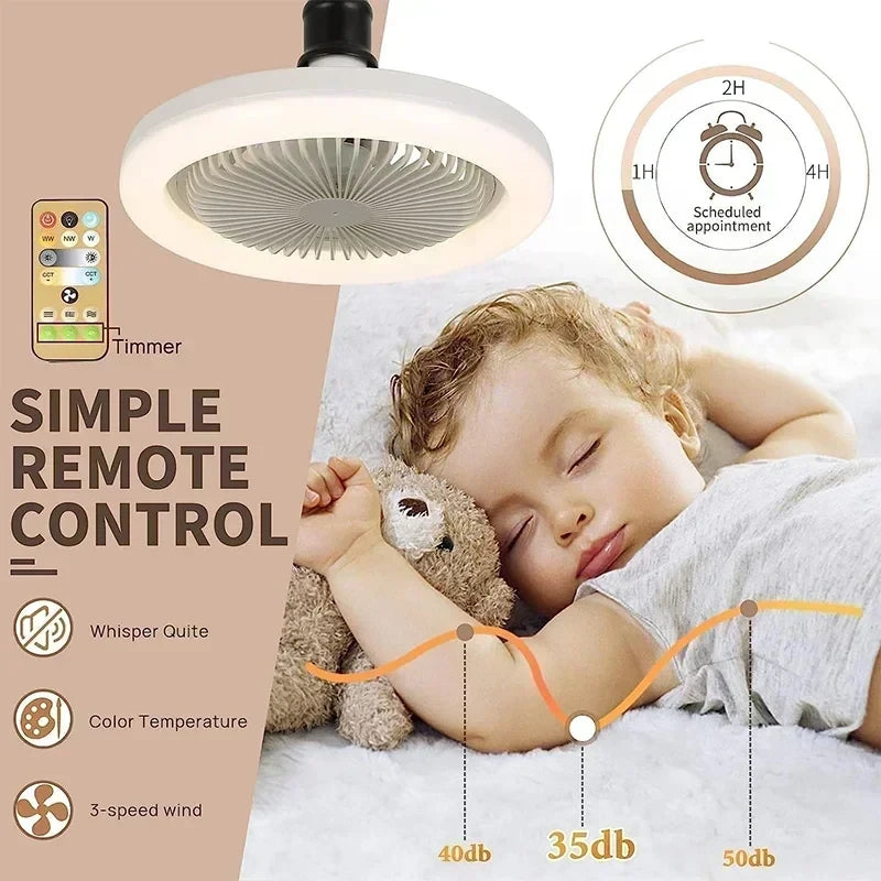 Smart Ceiling Fan with Lighting Base